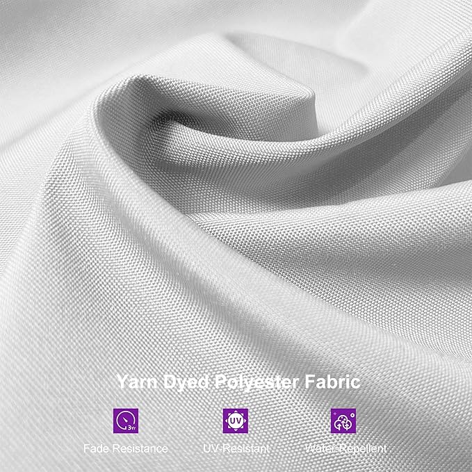 PURPLE LEAF 9'×11.5' Cantilever Patio Umbrella with Base Rectangle Offset Outdoor Umbrella Cover with Zipper for Garden Deck Pool White - Image 7