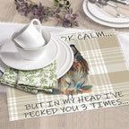 Funny Owl Dish Drying Mat for Kitchen Counter Cute Buffalo Plaid Drying Mat - Image 3