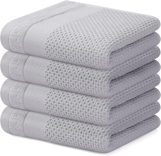 Homaxy 100% Cotton Waffle Weave Kitchen Towels, 13 x 28 Inches Super Absorbent by Homaxy