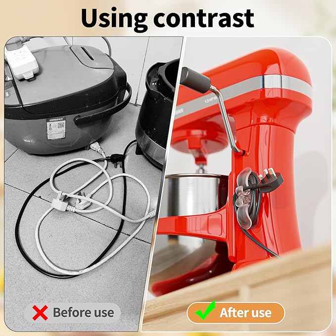 6PCS Clear Cord Organizer for Appliances, Kitchen Appliance Cord Organizer - Image 6