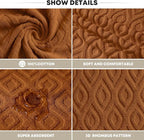 Artoid Mode 2 Pcs Caramel 3D Diamond Grid Jacquard Hand Towels - Image 7