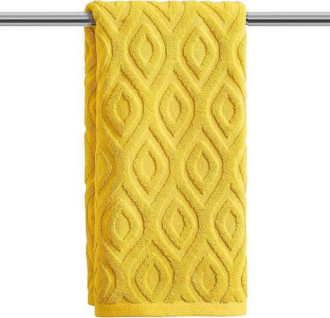 Artoid Mode 1 Pc Yellow 3D Diamond Grid Jacquard Hand Towels by ArtoidMode