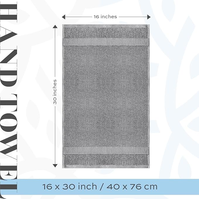 White Classic Luxury Light Gray Hand Towels - Image 5