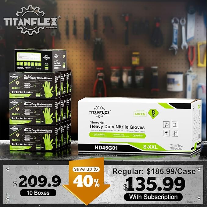 TitanFlex Heavy Duty Industrial Nitrile Gloves - Image 2