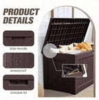 JUMMICO 120 Gallon Resin Deck Box, Large Outdoor Storage Box Waterproof & Lockable for Garden, Patio, Pools (Deep Brown) - Image 2