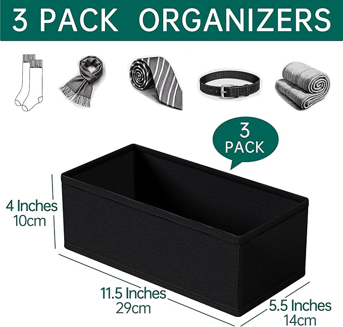 3 PACK Drawer Organizer Clothes，drawer Divider， Dresser Drawer Storage - Image 2
