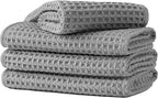 Microfiber Waffle Face Towels, 4 Pieces, Fast Drying, Lint Free 430 GSM by Unknown
