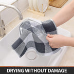 Homaxy 100% Cotton Waffle Weave Check Plaid Dish Cloths, 12 x 12 Inches - Image 3