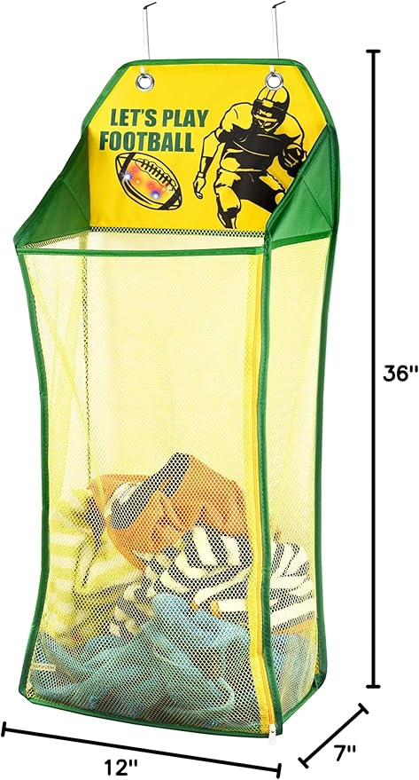 Store & Score Over The Door Hanging Kids Fun LED Football Light-Up Collapsible - Image 6
