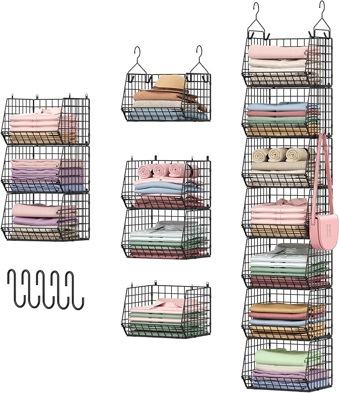 X-cosrack 7 Tier Foldable Hanging Closet Organizer and Storage, Wire Closet by X-cosrack