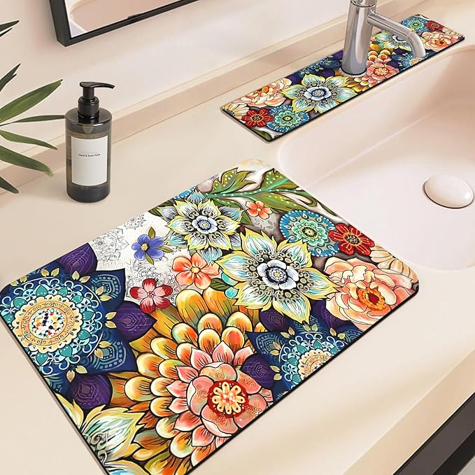 19.5" x 12" Dish Drying Mat & 24" x 5.5" Sink Splash Guard, Super Absorbent - Image 5