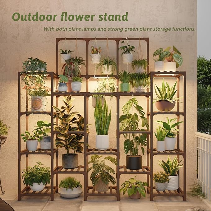 Plant Stand Indoor with Grow Light 14 tiers Large Plant Shelf for Indoor Plants Display Heavy Duty Plant Rack for Living Room Patio Decor - Image 7