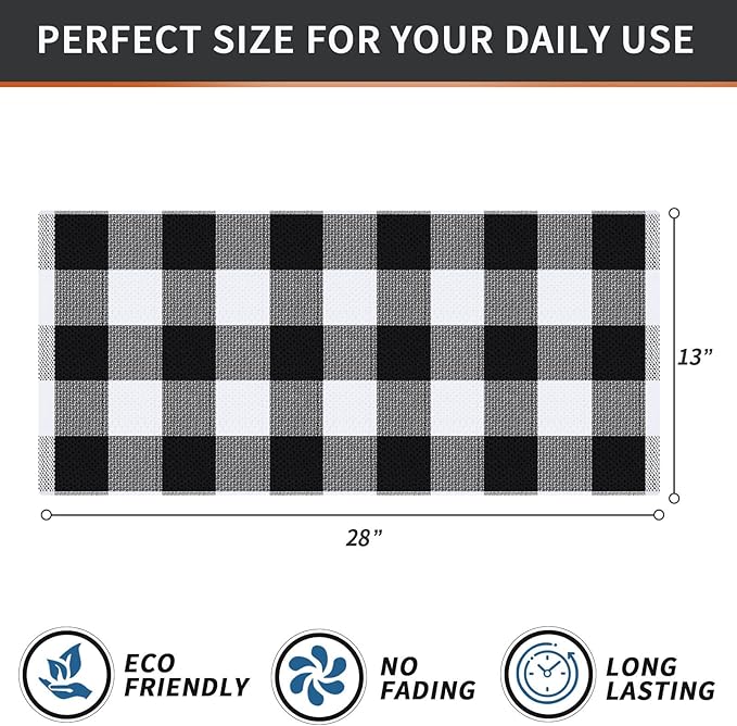 Homaxy 100% Cotton Waffle Weave Check Plaid Kitchen Towels, 13 x 28 Inches - Image 4