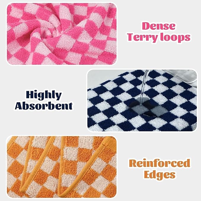 Jacquotha Hand Towels 4 Pack, Cotton Decorative Bathroom Hand Towel & Checkered - Image 6