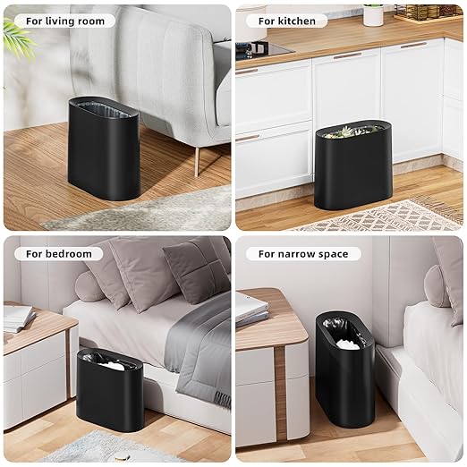 SUBEKYU 2.3 Gal Trash Can for Bathroom, Small Office Garbage Can for Kitchen - Image 6