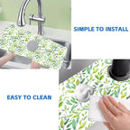 Tropical Eucalyptus Leaves Kitchen Sink Splash Guard Mat Absorbent Fast Drying - Image 5