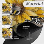Kitchen Sink Splash Guard，Sunflower-with bumblebees Faucet Mat Sink - Image 4