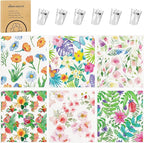 6 Pack Swedish Dishcloths for Kitchen, Swedish Rag Absorbent Spring Floral Dish by Needbrock