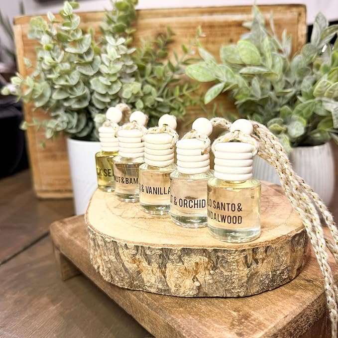 Palo Santo & Sandalwood Hanging Car Air Freshener – Long Lasting Essential Oil - Image 3