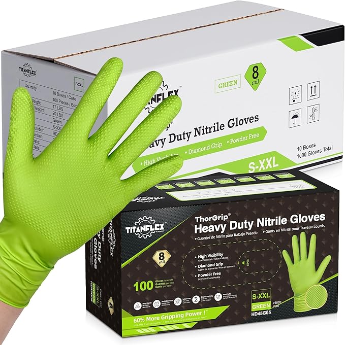 TitanFlex Heavy Duty Industrial Nitrile Gloves by TitanFlexDisposableGloves