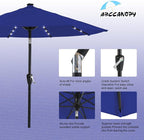 ABCCANOPY Durable Solar Led Patio Umbrellas with 32LED Lights 9FT (Royal Blue) - Image 6