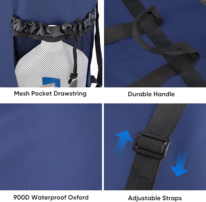 BALEINE 2PK 120L Laundry Bag Backpack, 900D Oxford Fabric Large Travel Laundry - Image 5