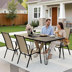 JEAREY Patio Dining Chairs Set of 4, Outdoor Stackable Dining Furniture Set, All Weather Dining Set for Lawn, Garden, Poolside, Beige - Image 6