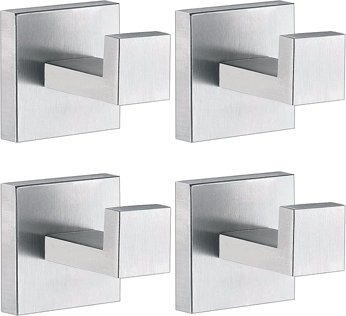 Towel Hooks for Bathrooms, Brushed Nickel Towel Hook for Kitchen Bathroom by Delarkusi