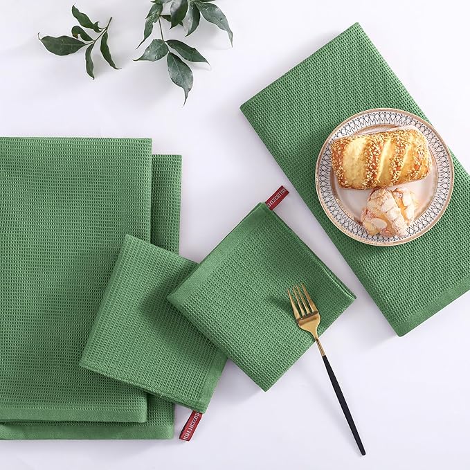 Homaxy 100% Cotton Kitchen Towels and Dishcloths Set - Image 6