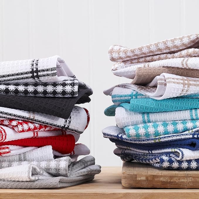 T-Fal Premium Waffle Dish Cloths, Super Soft Long Lasting 100% Cotton Flat - Image 6