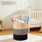 Tall Laundry Basket with Handles, 58L Portable Dirty Clothes Hamper, Boho - Image 4