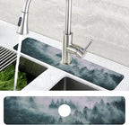 Foggy Forest Dish Drying Mat for Kitchen Sink Splash Guard Behind Faucet Sink - Image 4