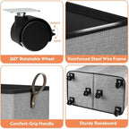 Laundry Basket with Wheels, Collapsible Laundry Baskets, Laundry Hamper with - Image 5
