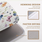 Spring Floral Birds Dish Drying Mats Spring Summer Dish Mat Green Leaf - Image 3