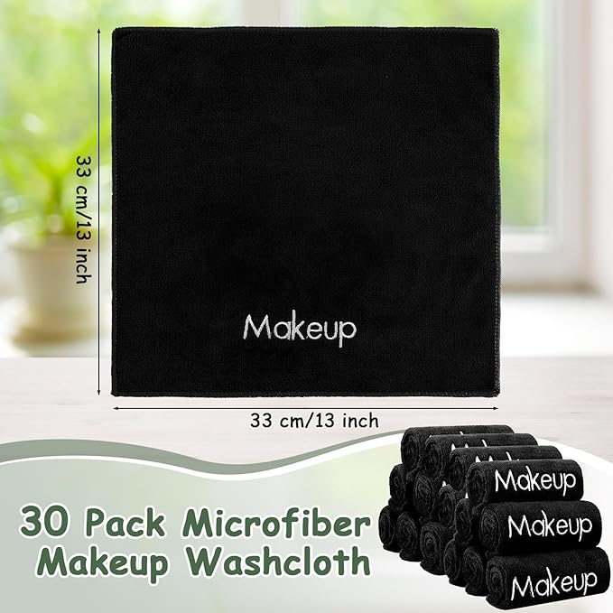 Shimeyao 30 Pack Makeup Towels Black Makeup Washcloths - Image 2