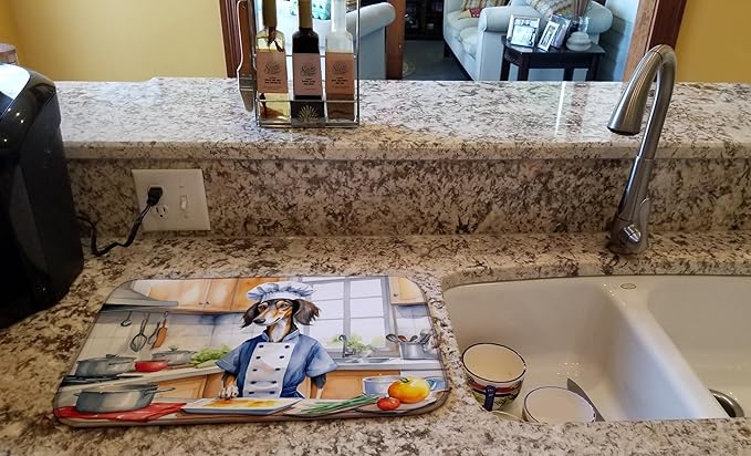 Caroline's Treasures DAC6318DDM Saluki The Chef Dish Drying Mat Absorbent Dish - Image 2