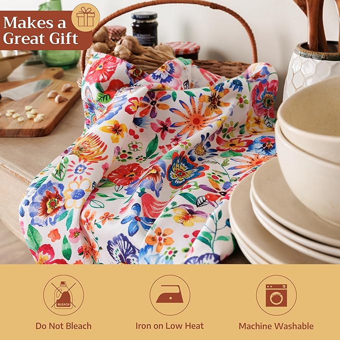Maison d' Hermine Kitchen Towels Set of 3 100% Cotton 27.50" x 20" Reusable - Image 5