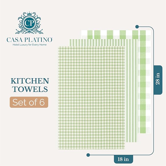 Casa Platino Kitchen Towels Cotton and Kitchen Dish Towels – Soft Cotton Set of - Image 2