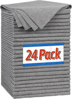 FIXSMITH Microfiber Cleaning Cloth, Shop Towels Bulk, 24 Pack Grey Microfiber by FIXSMITH