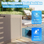 DRATO 320 Gallon Deck Box, Outdoor Large Waterproof Resin Storage Box with Lockable Lid for Patio Cushions, Gardening Tools（Gray，320 Gallon） - Image 2