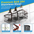 EUDELE 5-Pack Rustproof Stainless Steel Shower Caddy – No Drill Adhesive - Image 5