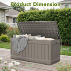 Devoko 78 Gallon Deck Box, Waterproof Resin Outdoor Storage Box for Outside and Patio, Outdoor Storage Bench Lockable for Patio Furniture, Garden Tools and Pool Supplies (Light Brown, 78 Gallon) - Image 7