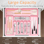 Silverware Organizer Expandable Kitchen Utensil Drawer Organizer Large BPA Free - Image 3