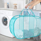 Seiritex Mesh Popup Laundry Hamper 3 Compartment Sortable Horizontal - Image 3