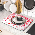 Valentines Dish Drying Mat for Kitchen Counter Hearts Holiday Microfiber - Image 5