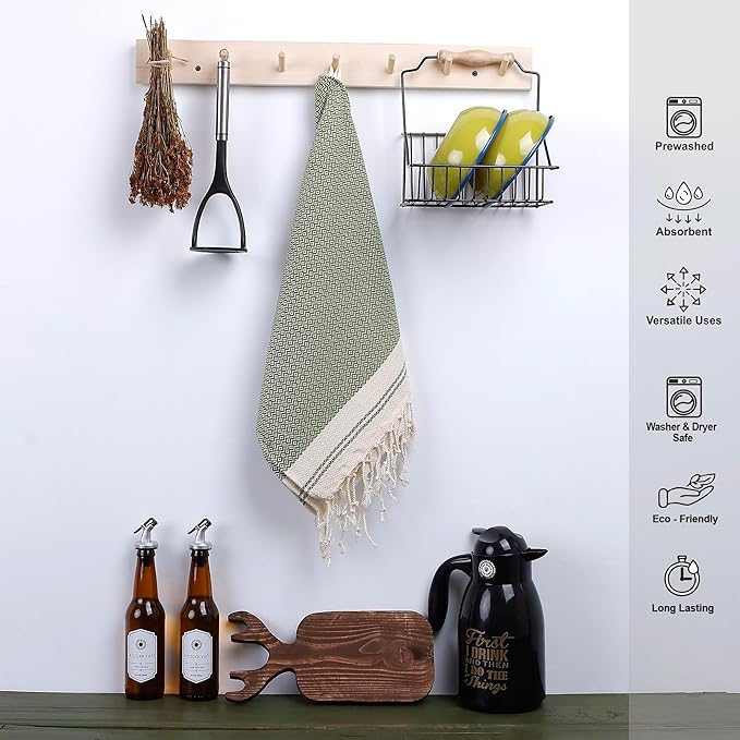 Evelynen Turkish Hand Towels for Bathroom & Kitchen Towels Decorative Set of 2 - Image 3