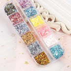 12 Colors Glitter Nail Art Sequins, Holographic Irregular Iridescent Shiny Nail - Image 5