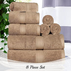 Superior Egyptian Cotton 8-Piece Solid Towel Set, Washcloths 13” x 13” - Image 7