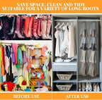 Windyun Sets 16 Large Clear Pockets Fabric Dual Sided Hanging Shoe Rack - Image 3