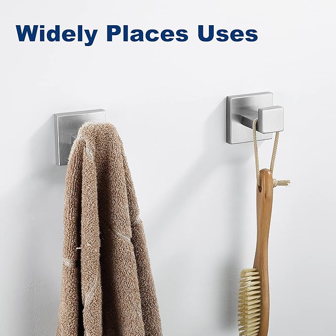 Towel Hooks for Bathrooms, Brushed Nickel Towel Hook for Kitchen Bathroom - Image 8